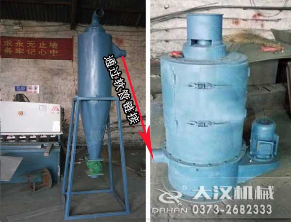 茶籽粉气流筛粉机旋风与气流筛链接